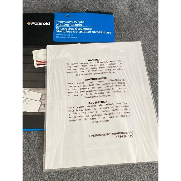 VTG Polaroid Round Adhesive Label Blank 160 Ct Lot of 8 Package 1 Pack Rectang - Picture 7 of 13